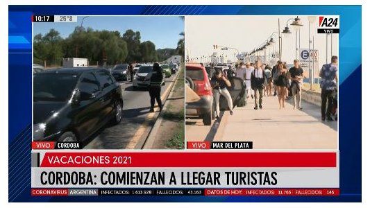 Comenzaron a llegar los turistas a Mar del Plata y Córdoba