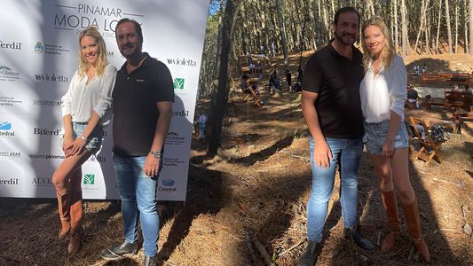 El intendente de Escobar, Ariel Sujarchuk, pasó por el Pinamar Moda Look y le hizo el aguante a su novia, Maca Lemos