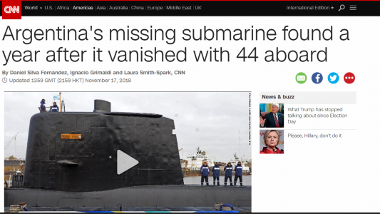 Cómo reflejaron los medios del mundo el hallazgo del ARA San Juan