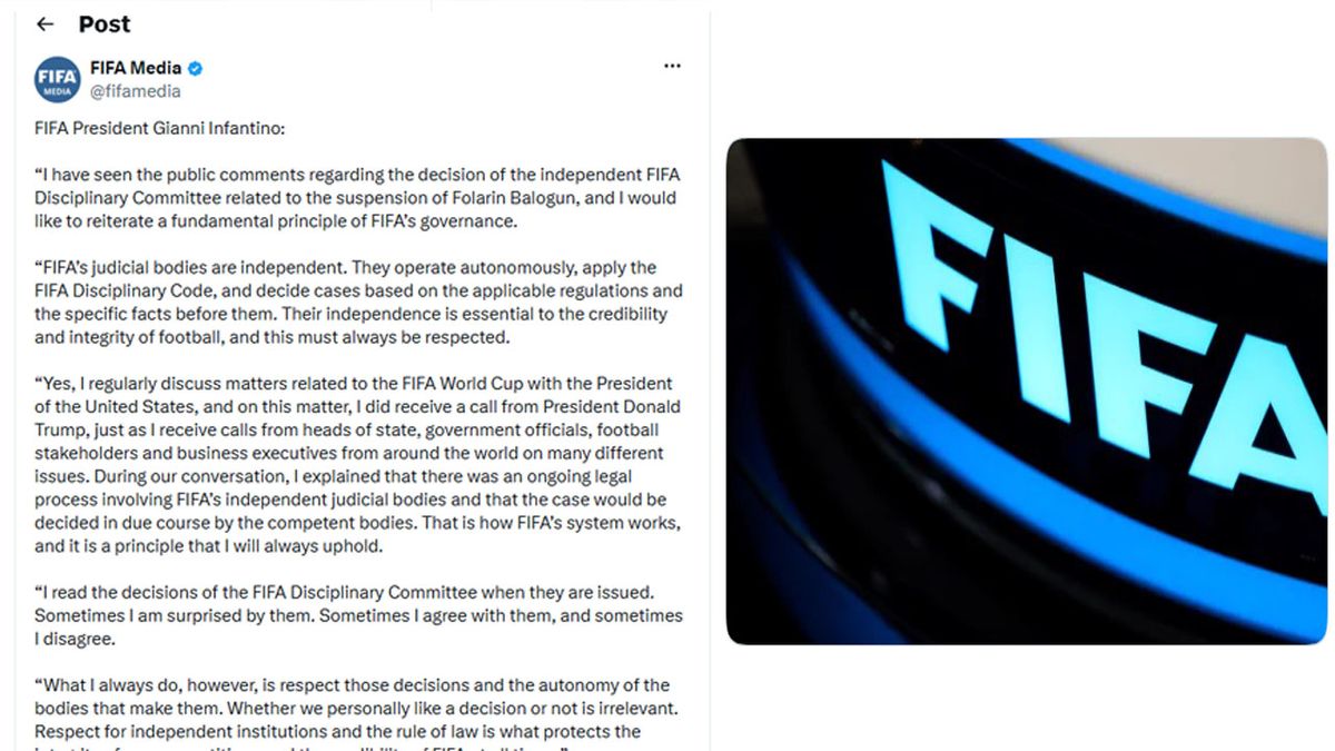 La respuesta de Infantino al 