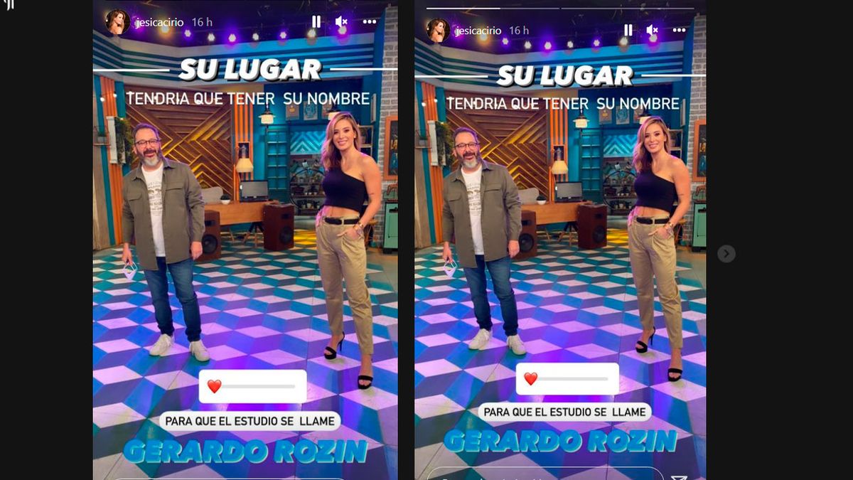 J&eacute;sica Cirio propuso que el estudio televisivo de La pe&ntilde;a de Morfi lleve el nombre de Gerardo Roz&iacute;n, a modo de homenaje.