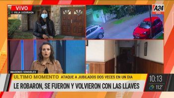 Una jubilada fue robada dos veces en el mismo día en su casa de Villa Luzuriaga. (Captura de Tv) Una jubilada fue robada dos veces en el mismo día en su casa de Villa Luzuriaga. (Captura de Tv)