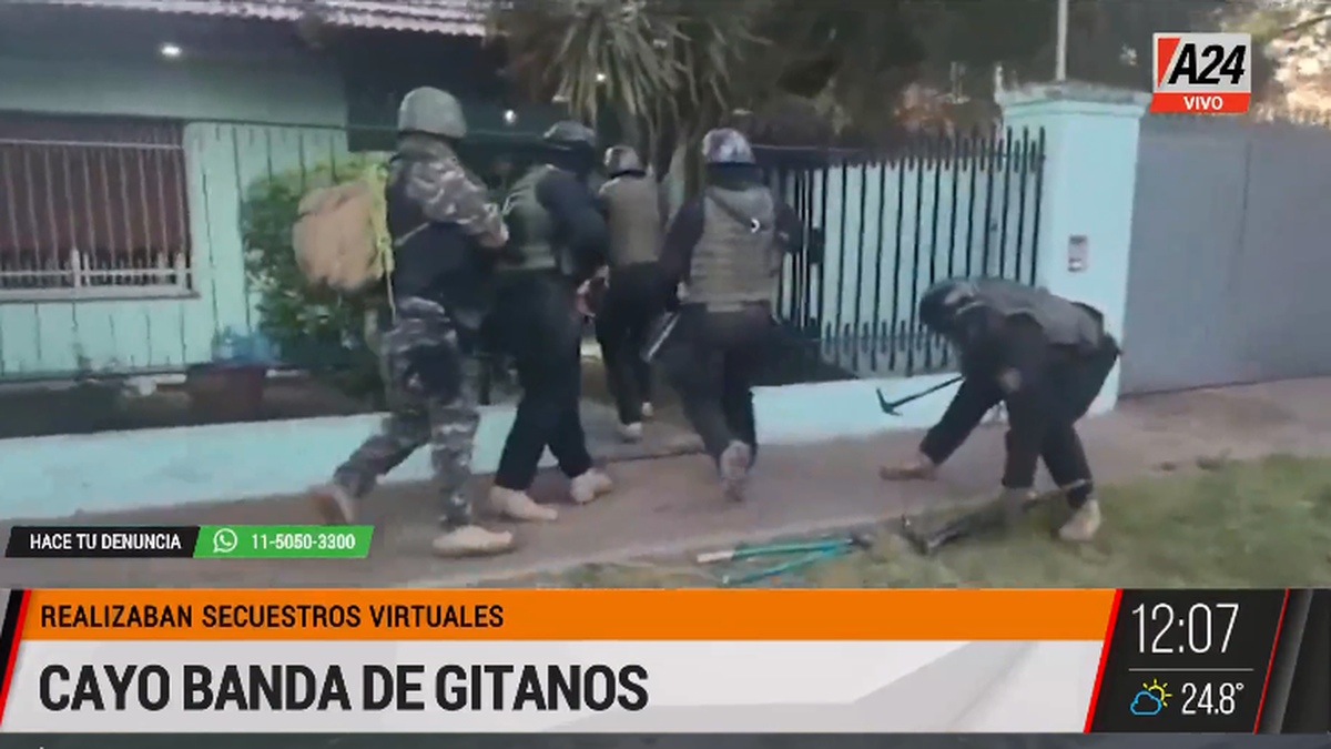 Así detuvieron a una banda dedicada a secuestros virtuales. (Captura de Tv)