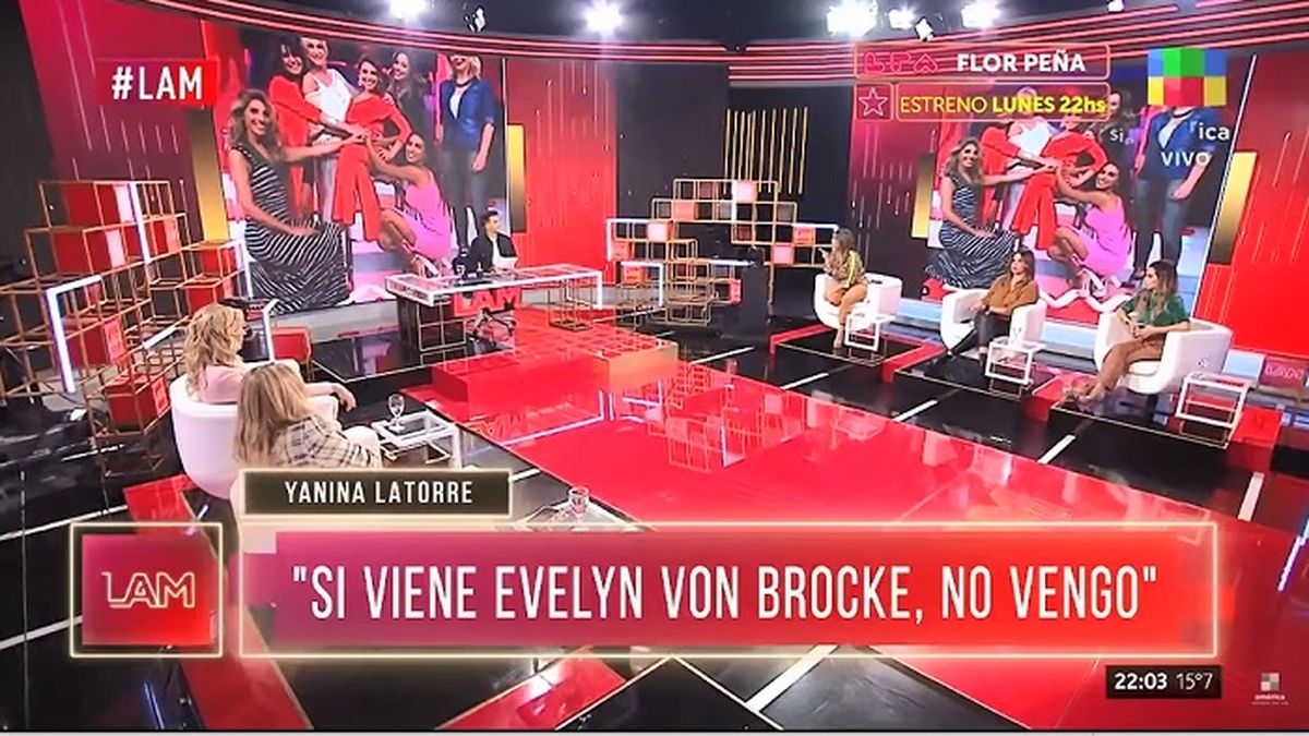 Yanina Latorre dispar&oacute; fuerte en LAM&nbsp; (Am&eacute;rica TV) contra Evelyn Von Brocke.&nbsp;