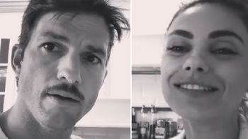 Mila Kunis y Ashton Kutcher despejaron rumores de separación cantando un hit infantil