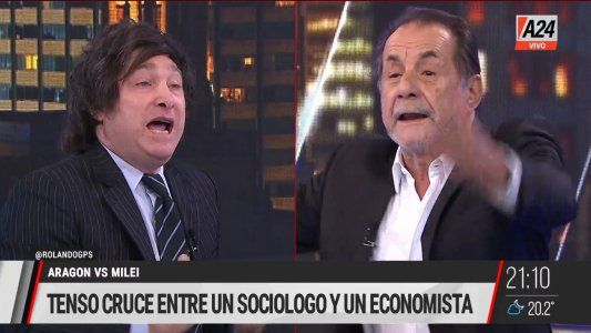 Gritos y cruce entre Javier Milei y Raúl Aragón por la segunda ola de coronavirus