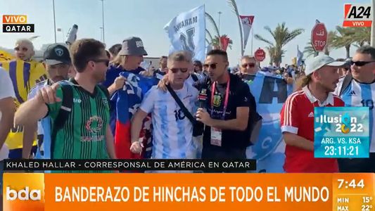 Mundial Qatar 2022: así fue el primer banderazo argentino en la previa del debut ante Arabia Saudita