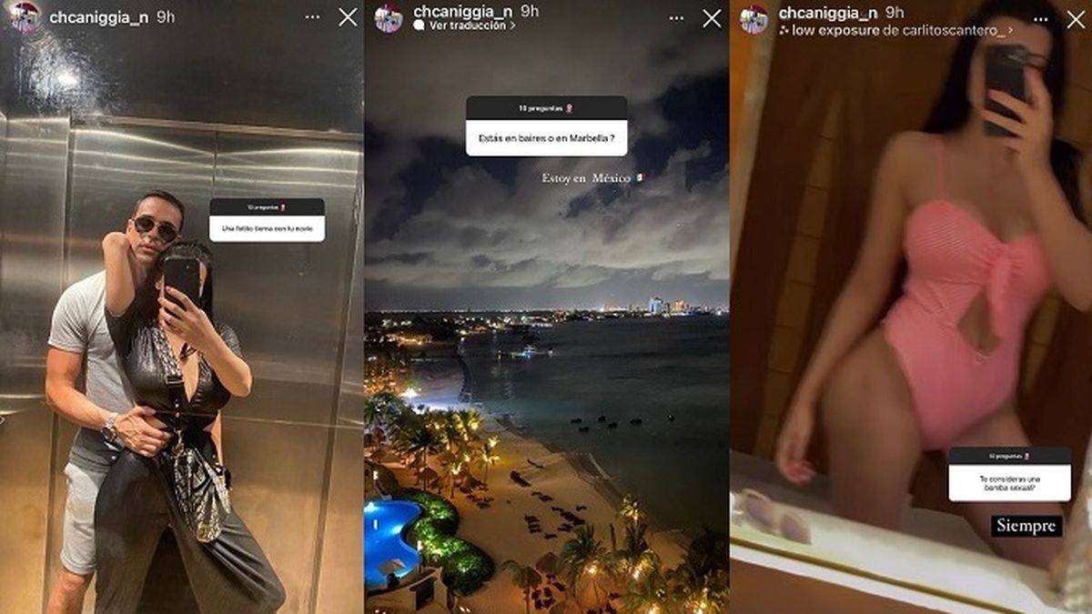 Desde sus historias de Instagram, Charlotte Caniggia se mostró junto a su novio Roberto Storini Landi en su estadía en Cancún, México. 