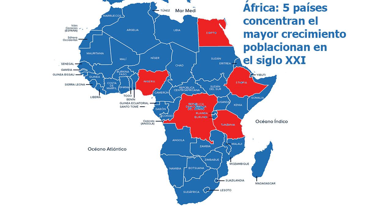 Cinco de los 8 países que concentrarán el 50% del crecimiento poblacional están en África (Foto: Informe de Naciones Unidas)