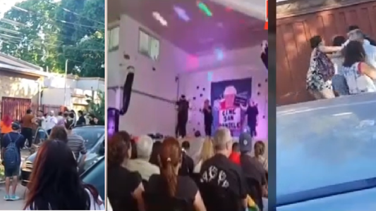 Batalla campal en un jardín de infantes por un auto mal estacionado: piñas, patadas y un arma