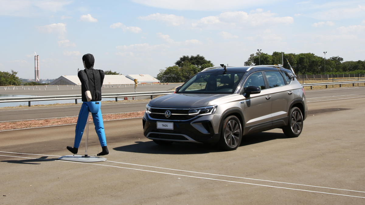 En el desarrollo del Volkswagen Taos los robots garantizan la precisión en las pruebas de tecnologías de seguridad como el Control Crucero Adaptativo (ACC) y el Frenado Automático de Emergencia (AEB).