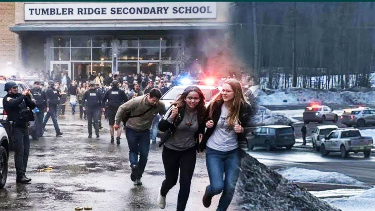 Los jóvenes salen desesperados por el tiroteo en su escuela secundaria de Canadá. (foto: Instagram)