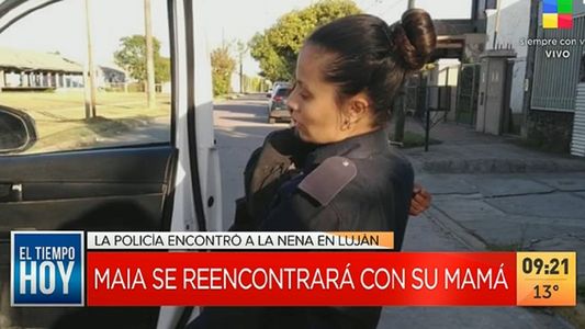El momento en que la policía encontraba con vida a Maia en Luján
