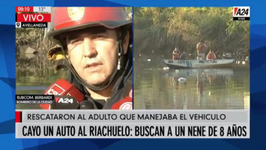Un auto cayó al Riachuelo y ahora buscan desesperadamente a un nene de 8 años