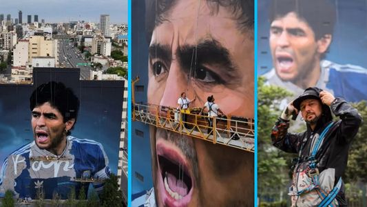 Inauguran el mural homenaje a Diego Maradona más grande del mundo: Es una forma de agradecerle