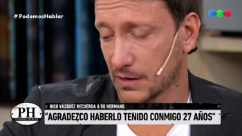 Las lágrimas de Nico Vázquez por su hermano: Empecé a agradecer que lo tuve conmigo 27 años
