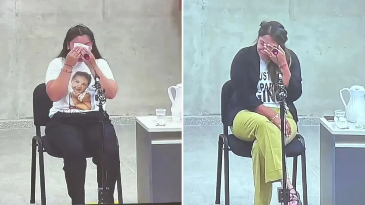 Justine y Yasmín lloraron durante la audiencia (Foto: Agencia Noticias Argentinas)