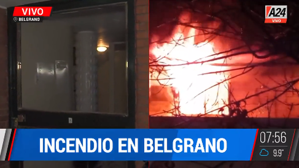 Incendio en Belgrano: un departamento se prendió fuego y tuvieron que evacuar a los vecinos. (Captura)