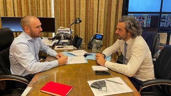 El ministro de Economía, Martín Guzmán, y el canciller, Santiago Cafiero. (Foto: MECON)