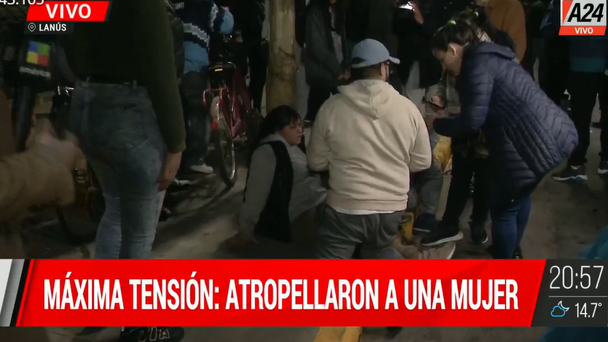Una mujer fue atropellada en la protesta. (Foto: captura A24)