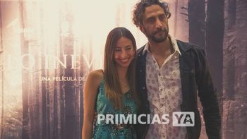 Luciano Cáceres se mostró muy enamorado con su nueva novia en la presentación de su última película