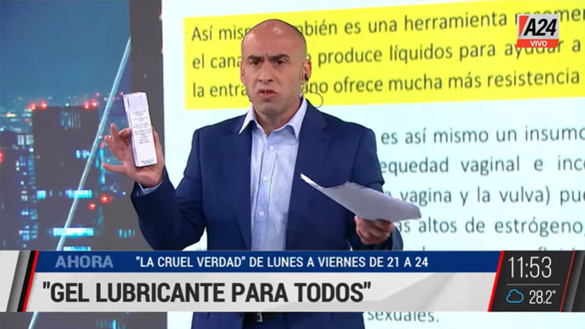 El periodista Esteban Trebucq destapó en su programa La Cruel Verdad por A24 los detalles del programa Haceme Tuyo del Ministerio de Salud bonaerense. (Foto: captura A24)
