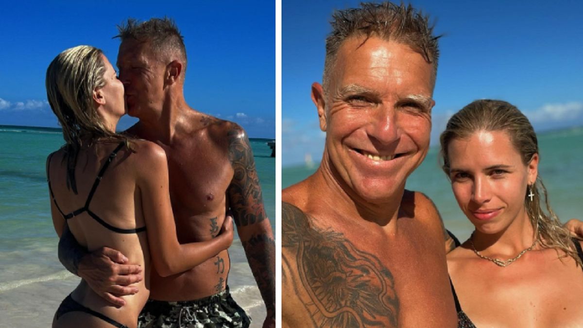 Alejandro Fantino y Coni Mosqueira, enamorados en la playa