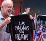 Lula exhibió una remera con la frase Las Malvinas son argentinas durante un acto de campaña