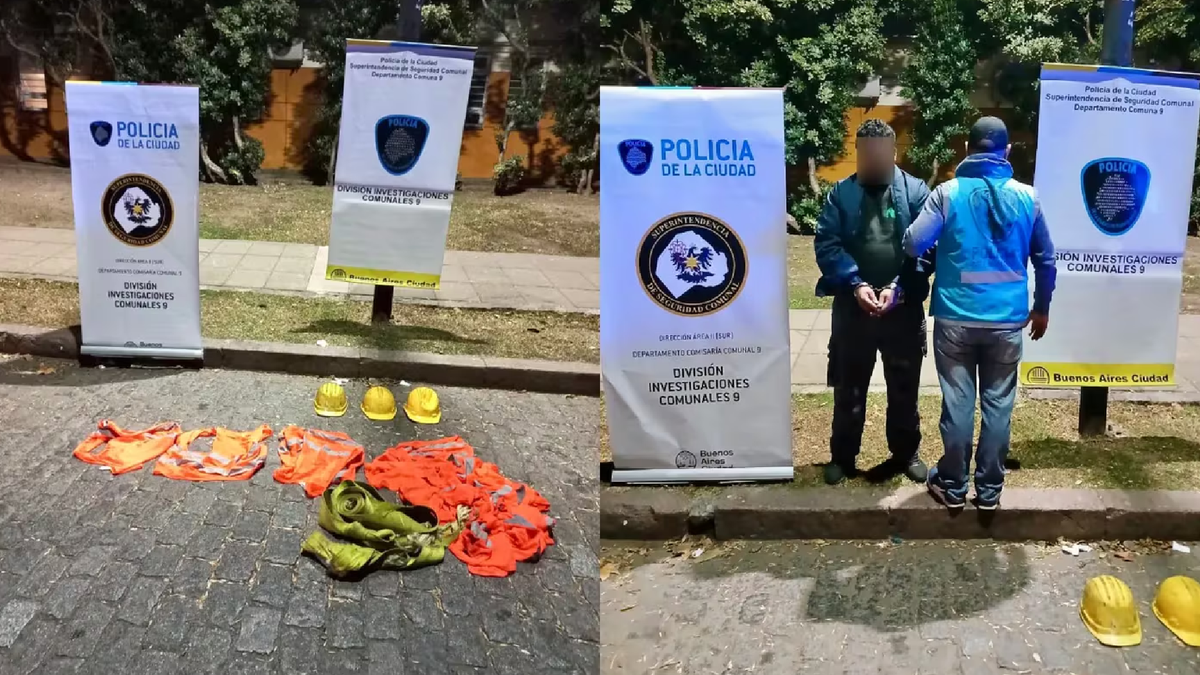 Cayó una banda que robaba cables: se vestían de operarios y cortaban la calle. (Foto: prensa GCBA)