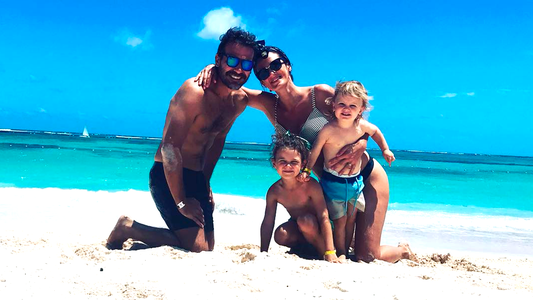Paula, Pedro, Olivia y Baltazar, de vacaciones en Punta Cana