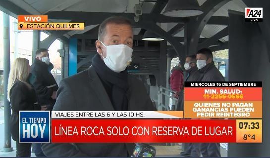 En cuarentena, así viajan los trabajadores esenciales en el tren Roca