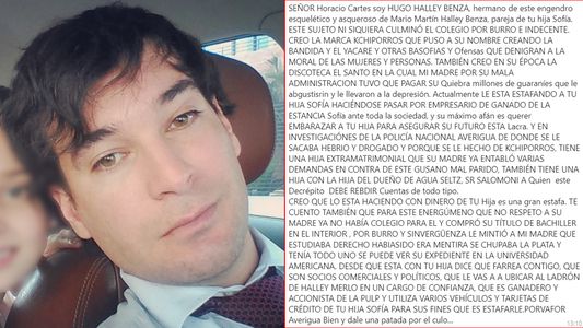 ¡Escrachan al ex Kchiporro Mario Halley por Whatsapp! Su propio hermano sería autor del escrito