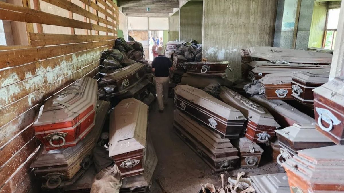 Los restos encontrados en depósitos del cementerio de La Plata (Foto: gentileza 0221).