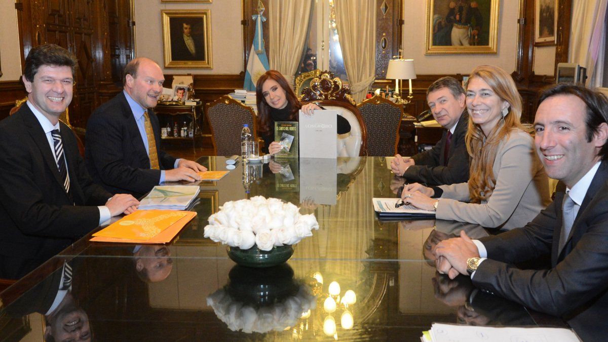 Gustavo Grobocopatel junto a Cristina Fernández de Kirchner