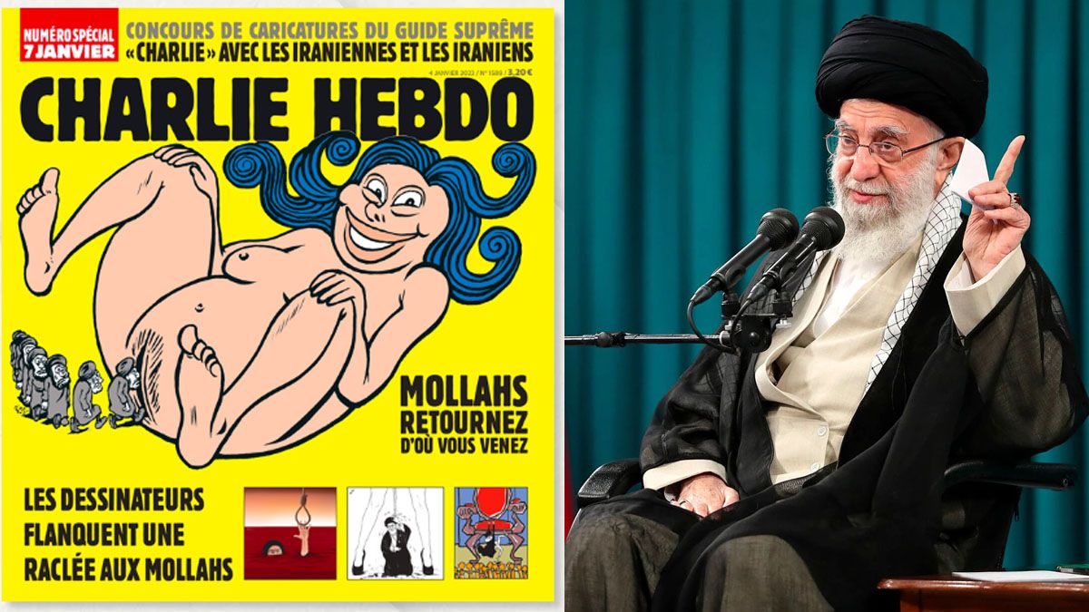 La tapa de la revista Charlie Hebdó que provocó la reacción de protesta por parte del régimen iraní por satirizar al ayatolá Khamenei (Foto: Charlie Hebdó)