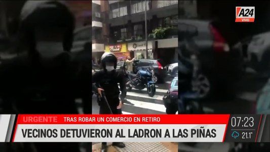 Así un grupo de vecinos detuvo a un ladrón a las piñas