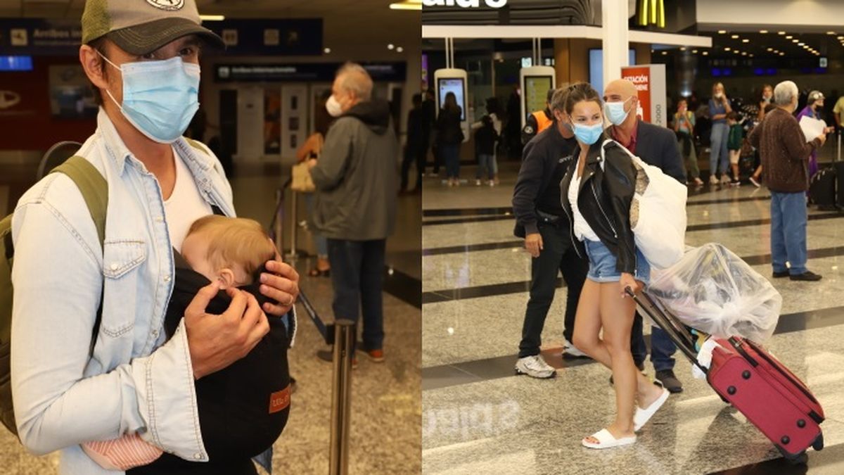 Roberto Garc&iacute;a Morit&aacute;n se encarg&oacute; de la beba, Anita, mientras que Pampita hizo lo propio con algunas de las muchas valijas que trajeron.&nbsp;