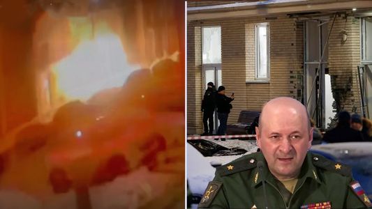 El momento en que una bomba explotó y mató a un general de Putin por orden de Ucrania
