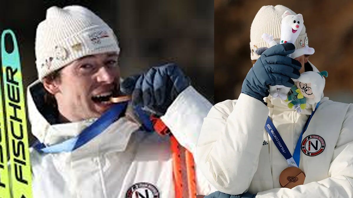  Sturla Holm Laegreid y sus dos caras. Feliz por el bronce olímpico. Triste por la confesión que le hizo perder a su pareja. (Foto:A24.com)