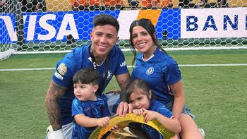 Enzo Fernández campeón del Mundial de Clubes: el emotivo festejo con Valentina Cervantes y sus hijos