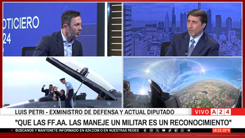Petri, en A24, a horas de dejar el Ministerio de Defensa: Las Fuerzas Armadas fueron demonizadas y perseguidas