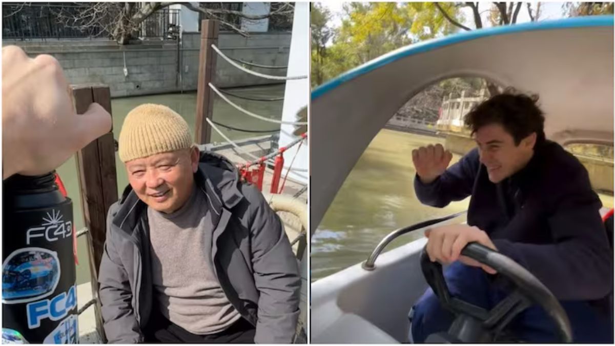 Video: el insólito momento en el que Franco Colapinto chocó durante un paseo por un río