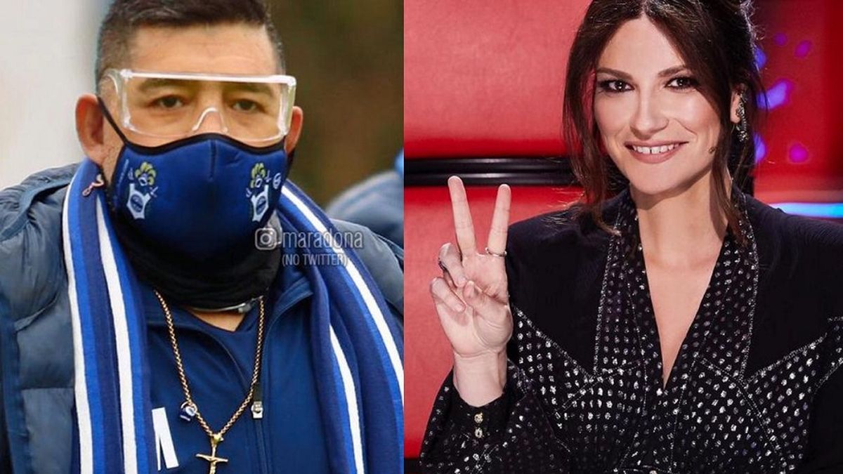 -Diego Maradona y Laura Pusini-