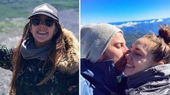 La aventura de Julieta Nair Calvo y su novio en San Martín de los Ándes: ascendieron al Volcán Lanín