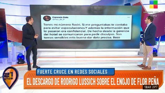 La respuesta de Rodrigo Lussich a Florencia Peña tras sus mensajes en Twitter