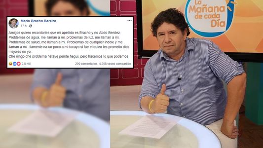 El descargo de Mario Bracho: Quiero recordarles que mi apellido no es Abdo Benítez