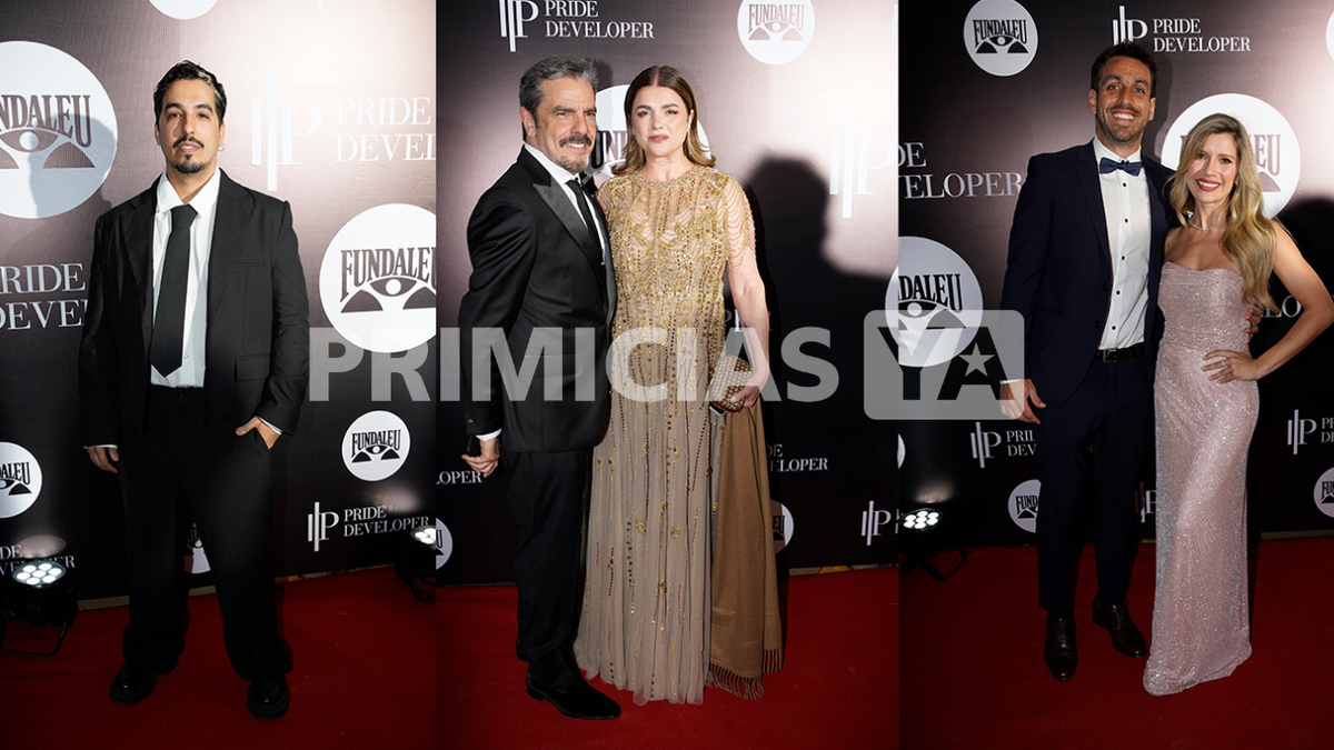 Nacho Elizalde, Fabián Mazzei, Araceli González, Laurita Fernández, en la gala de Fundaleu.