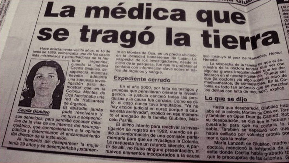 El paradero de Cecilia Giubileo, un misterio sin resolver. 