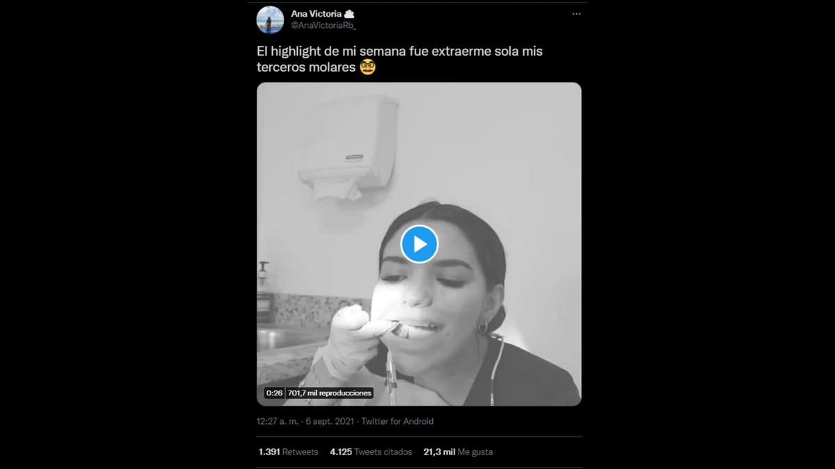 El tweet que Ana Victoria compartió.