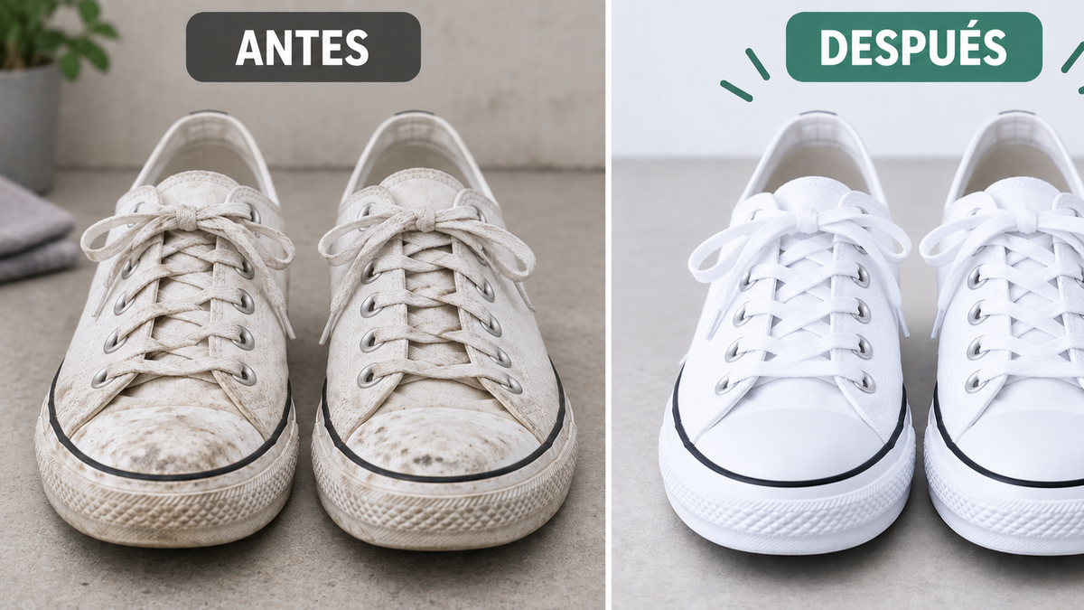 Ni bicarbonato ni VINAGRE: la COMBINACIÓN ideal para limpiar las ZAPATILLAS BLANCAS de tela y dejarlos como nuevos